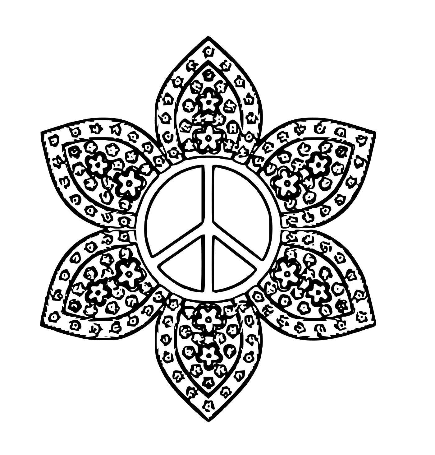  Logotipo da paz com flores 