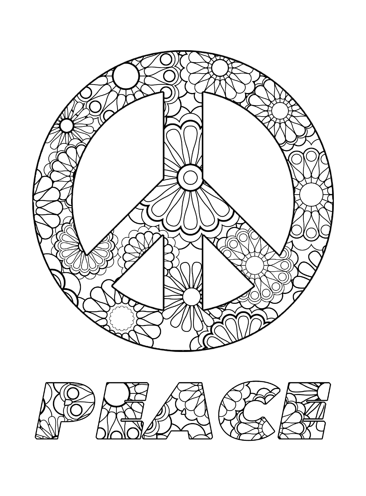  Símbolo da paz com flores 