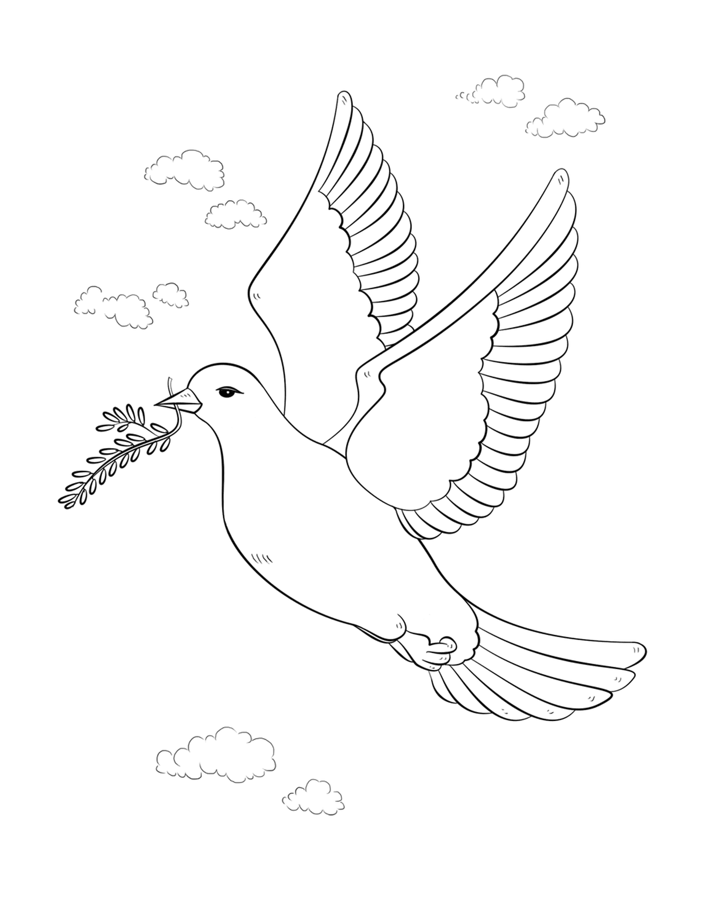  Pássaro da paz com ramo 