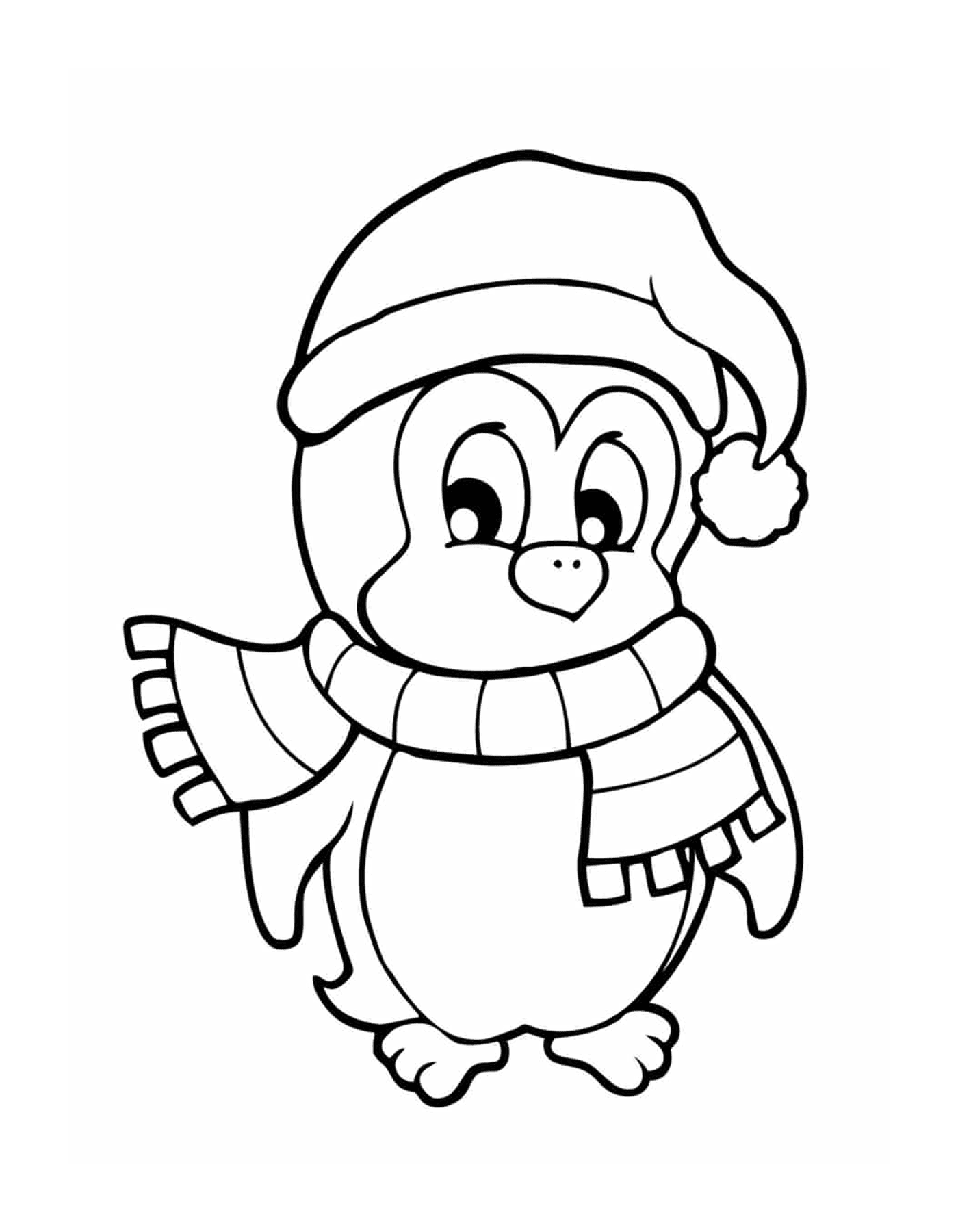  Pinguim com chapéu de Natal 