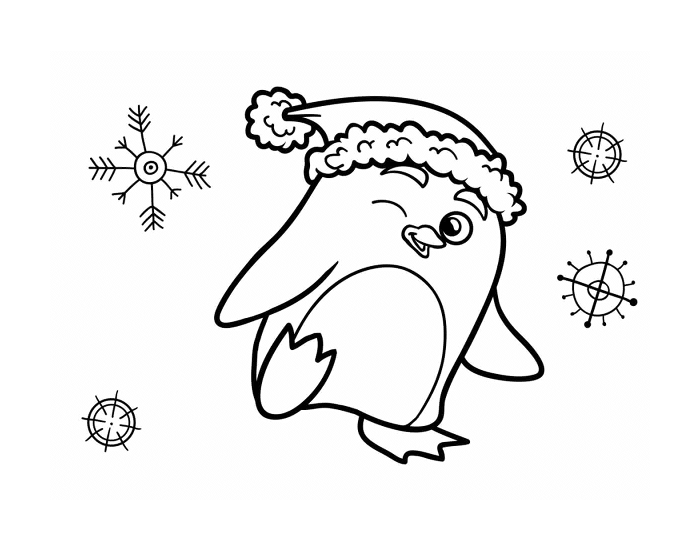  Pinguim de Natal e floco de neve 