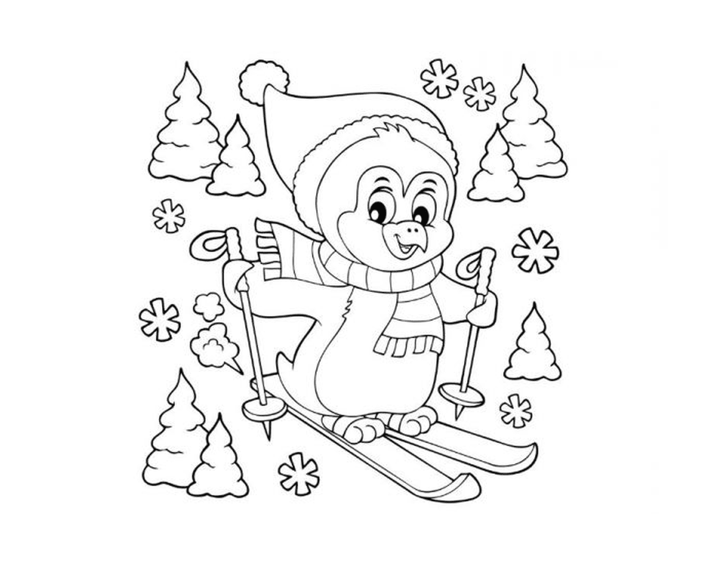  企鹅滑雪 