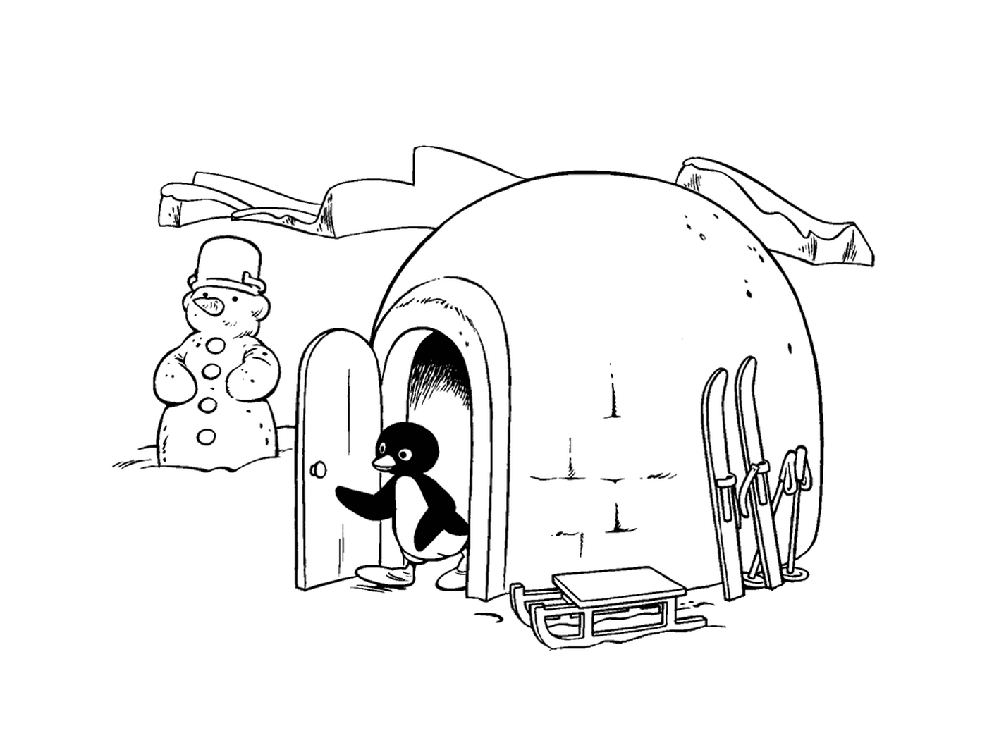  Pingu saindo de seu iglu 