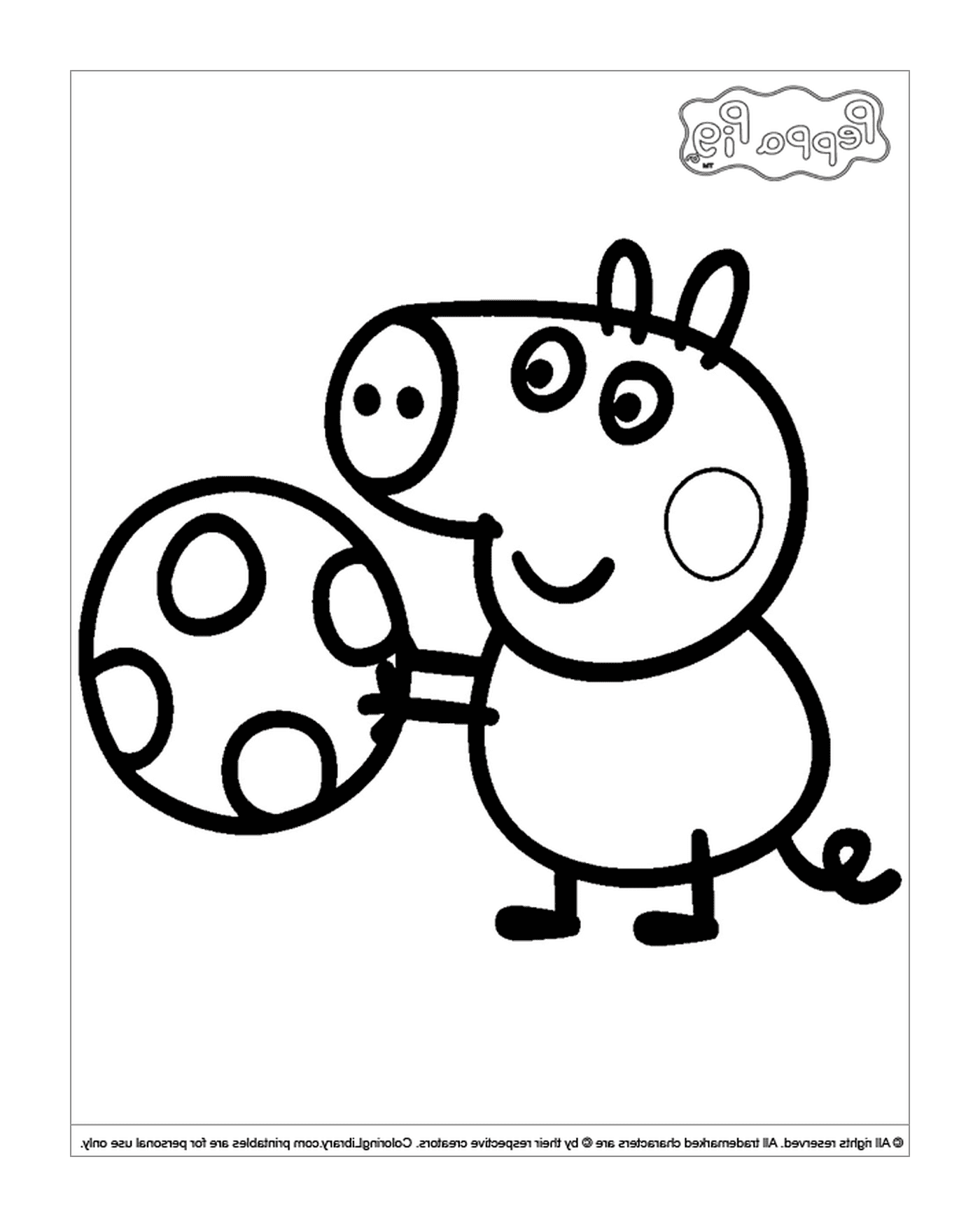  फुटबॉल गेंद के साथ सूअर 