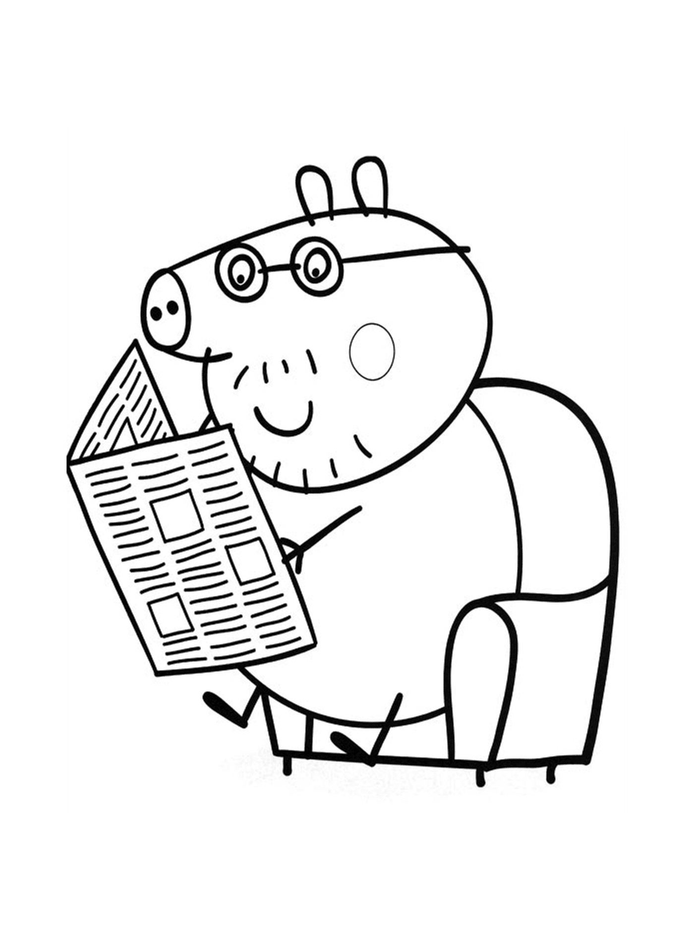 阅读报纸的猪 