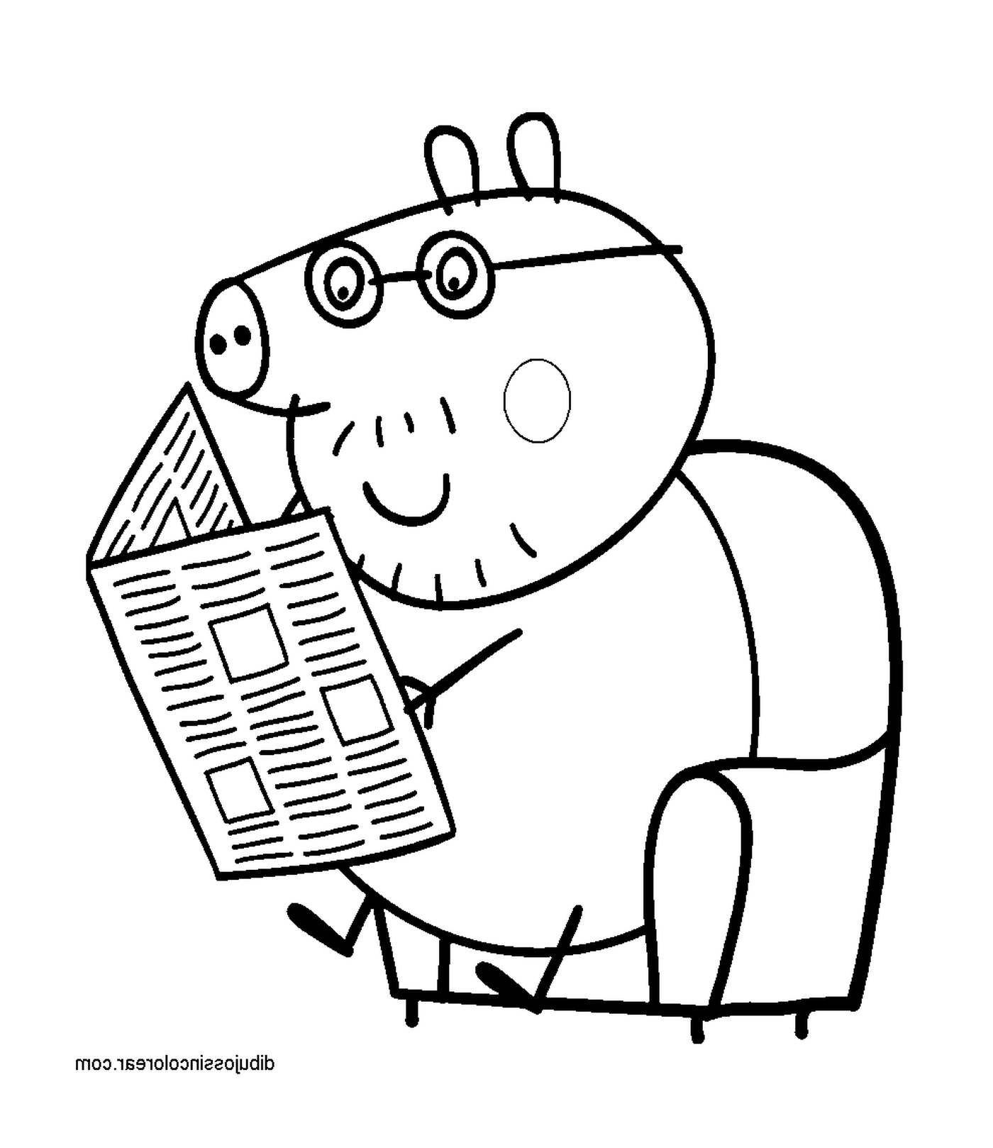  بيبيپا خنزير يقرأ صحيفة 