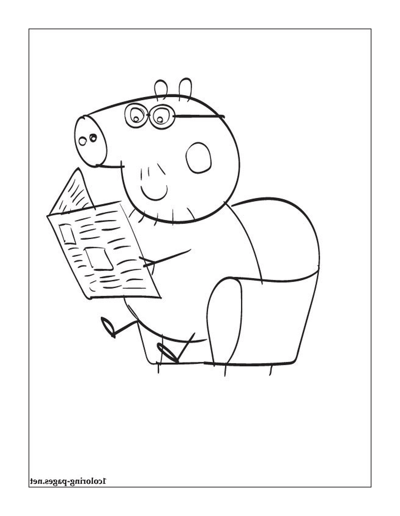  Um porco lendo um jornal 