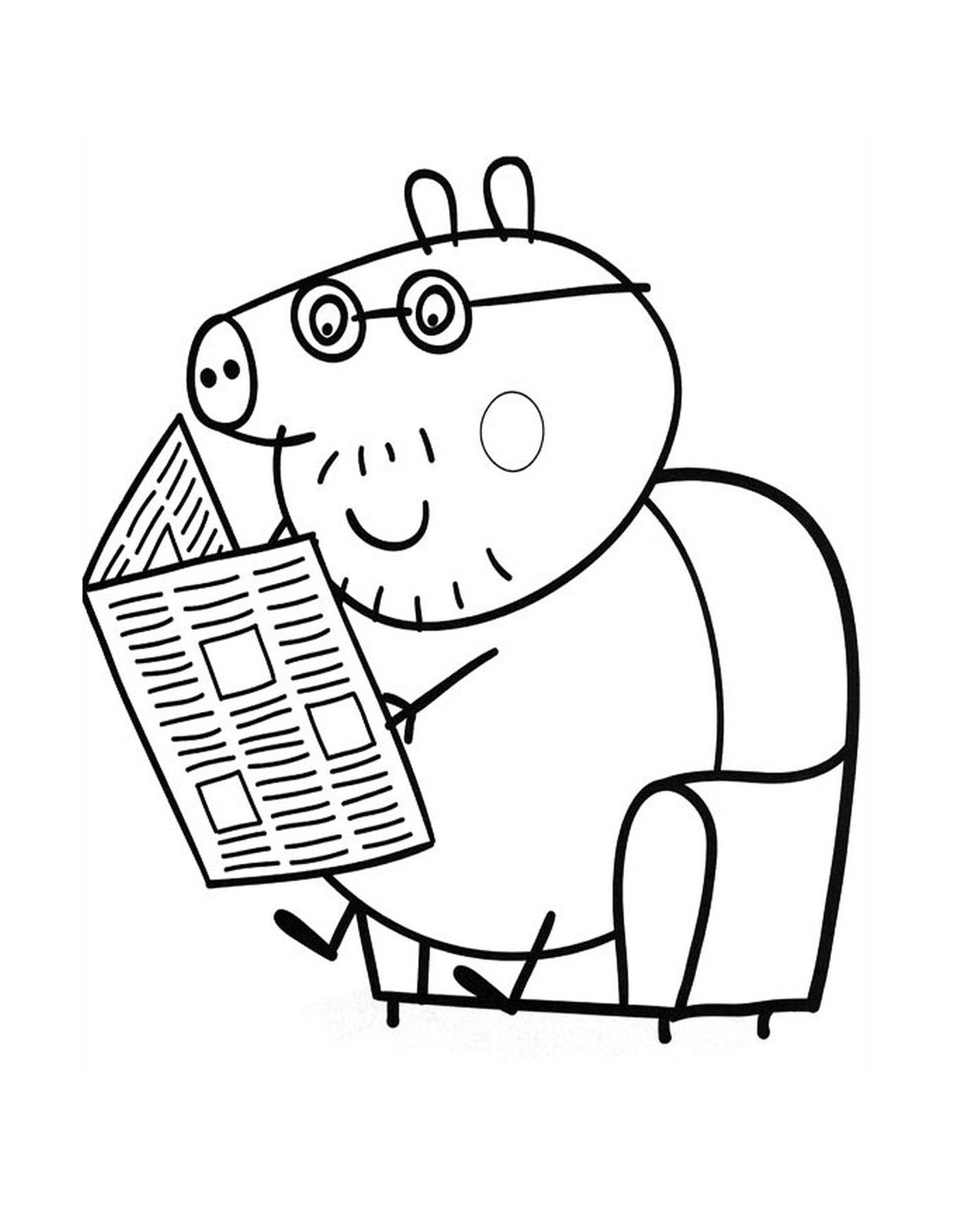  Um porco lendo um jornal 