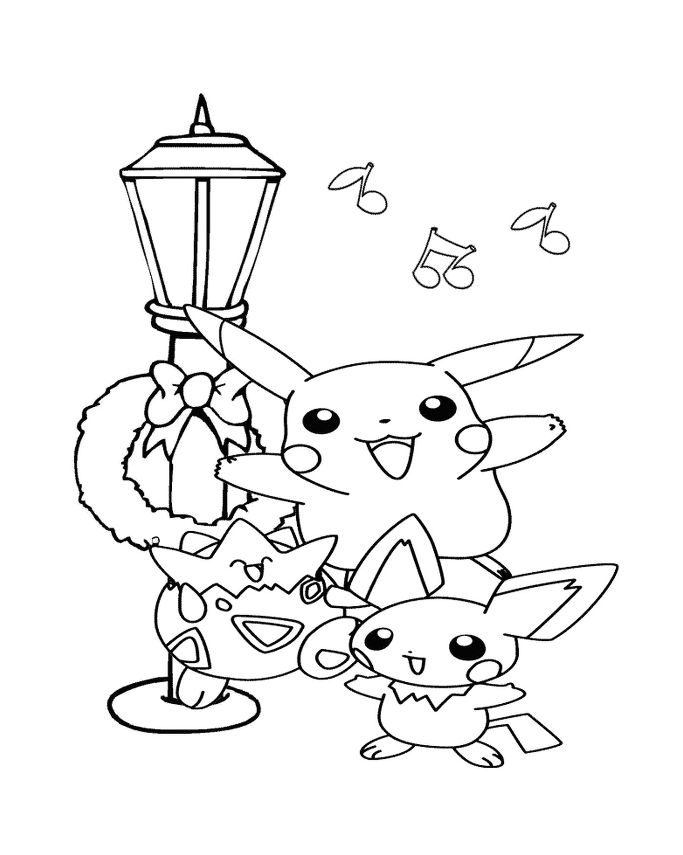  Pikachu e seus amigos cantam 