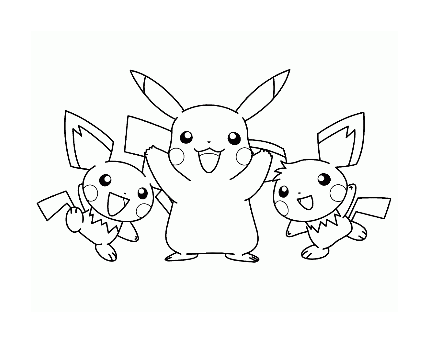  Três Pikachus juntos 