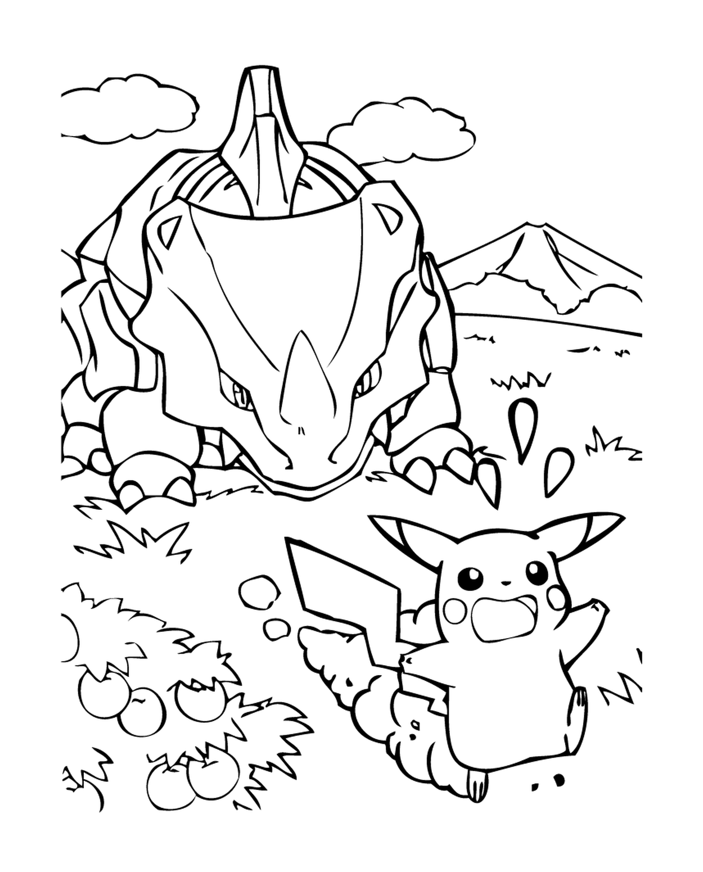  Pikachu e um dragão se encontram 