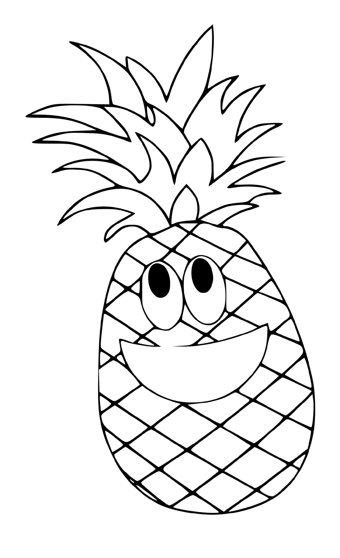  Um abacaxi feliz e animado 