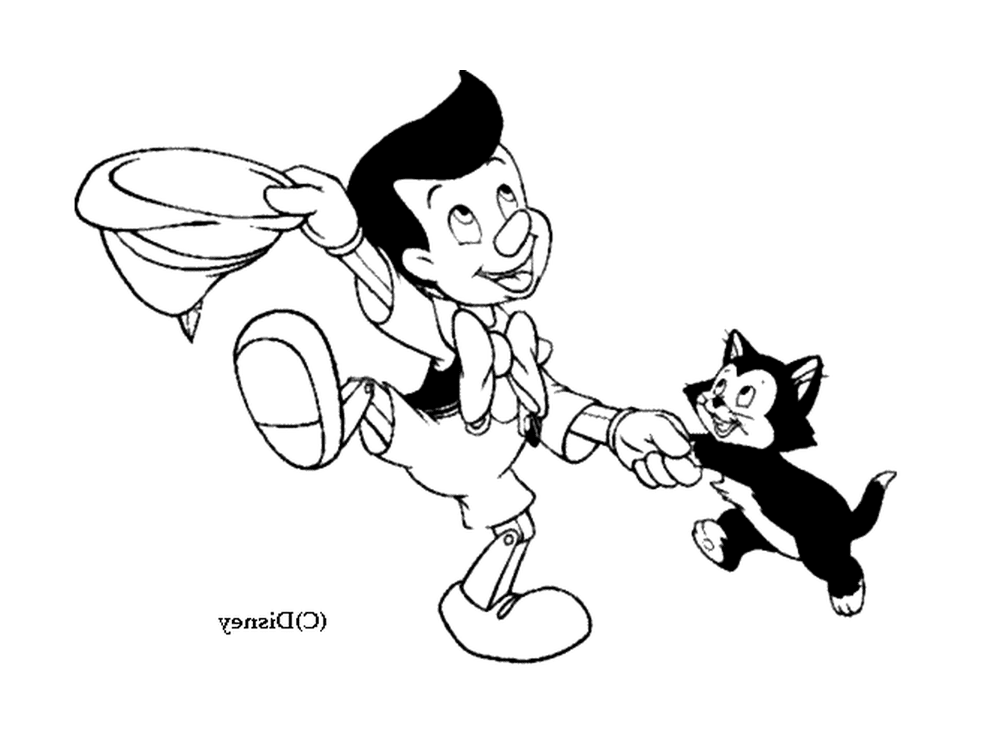  皮诺曹跟猫玩 