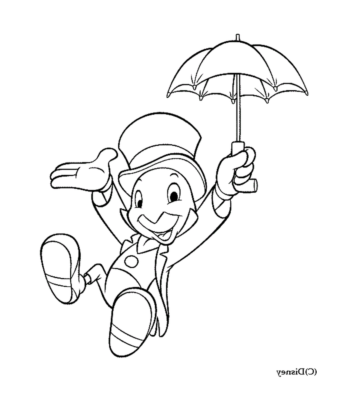  Jiminy Cricket com guarda-chuva inteligente 