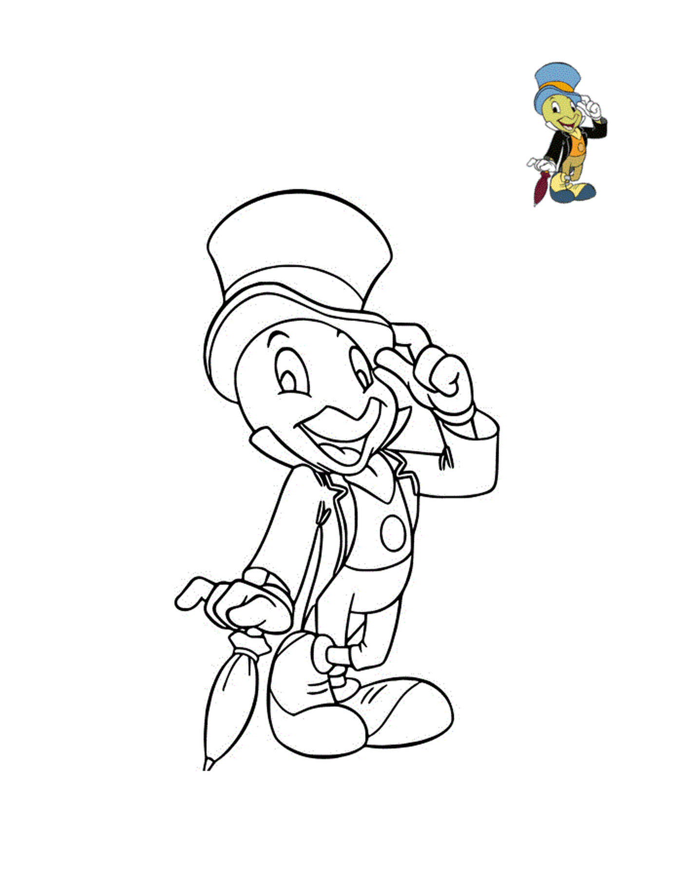  Jiminy Cricket, grilo vestido elegante 