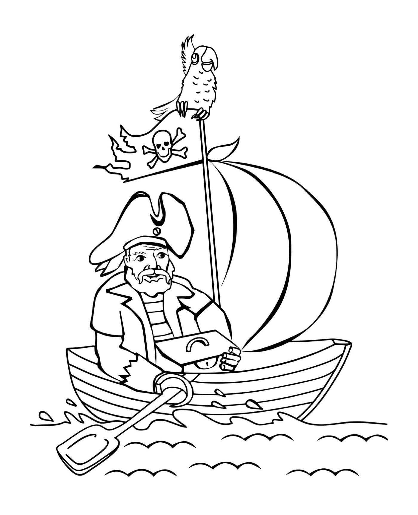  海盗单靠小船,财宝 