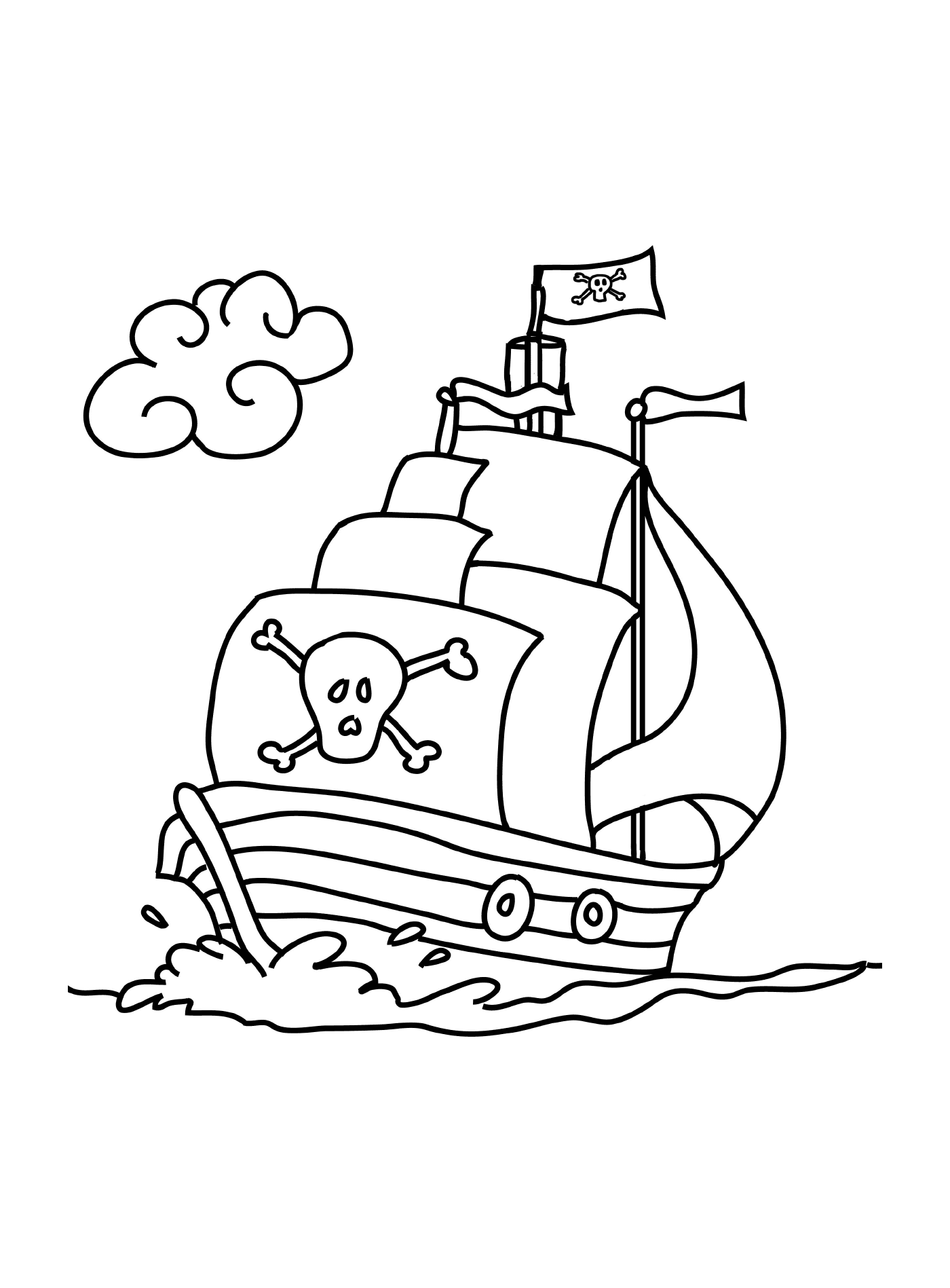  Navio pirata fácil, materno 