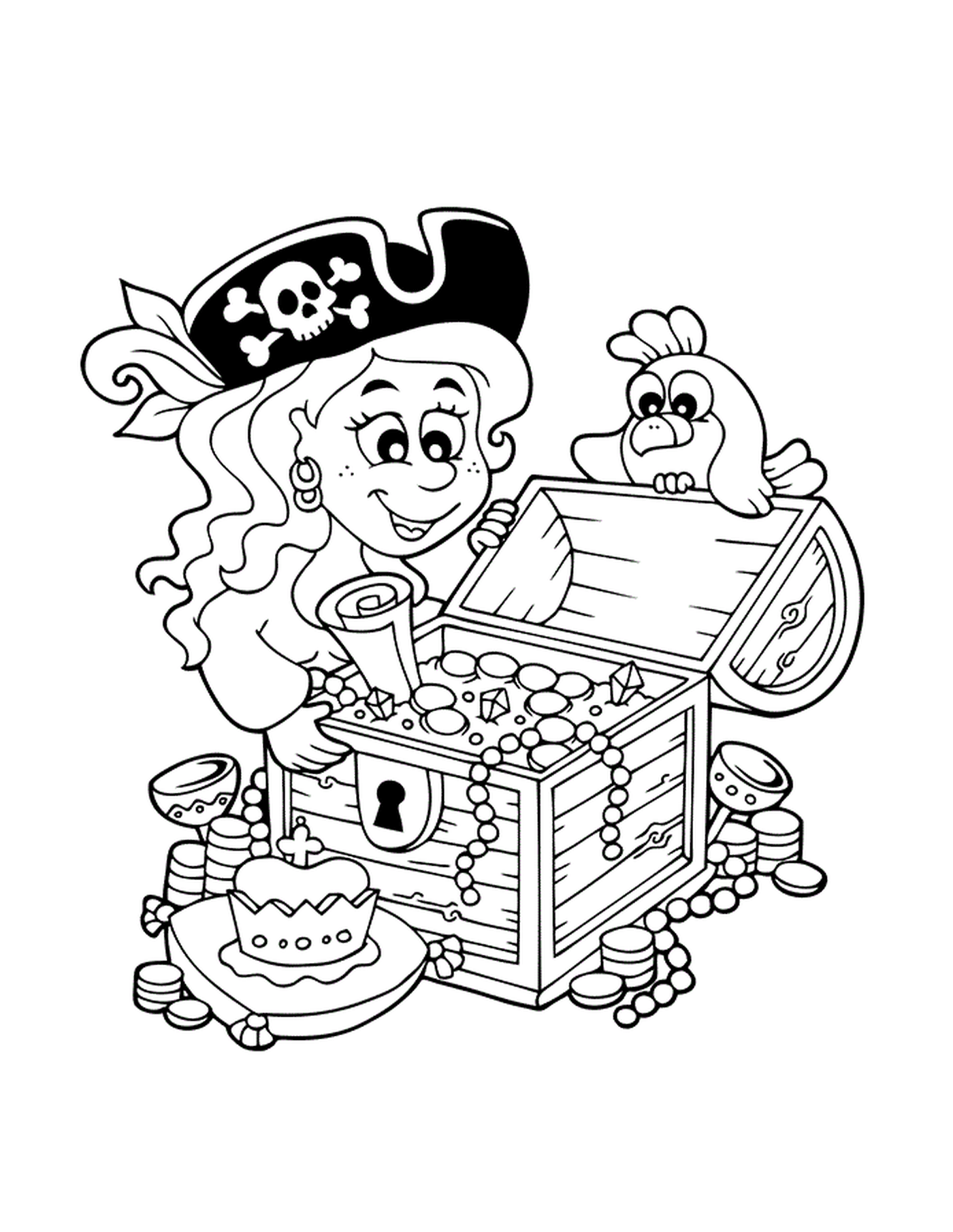  Menina pirata descobre tesouro 