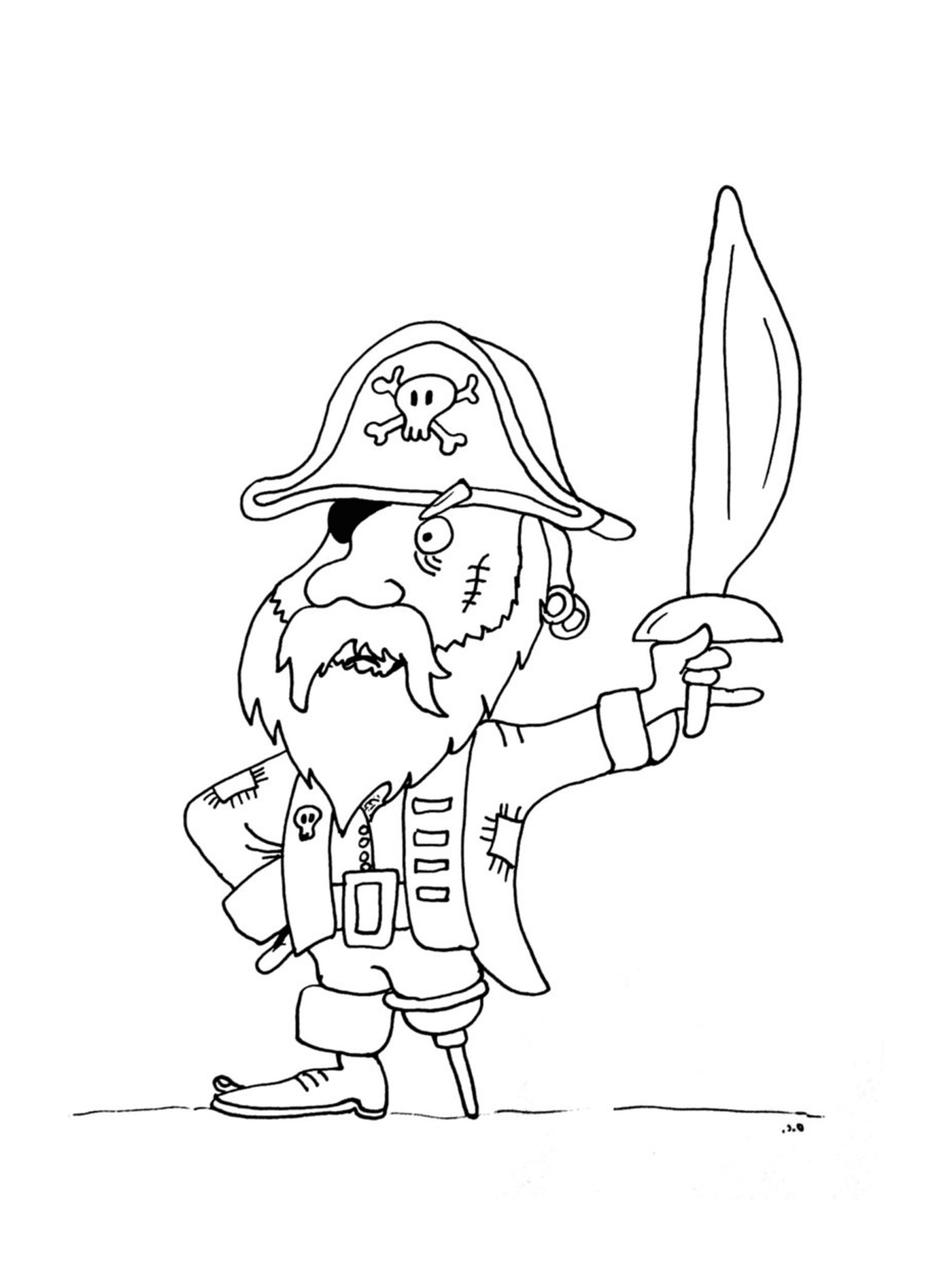  Pirata com perna de madeira corajosa 