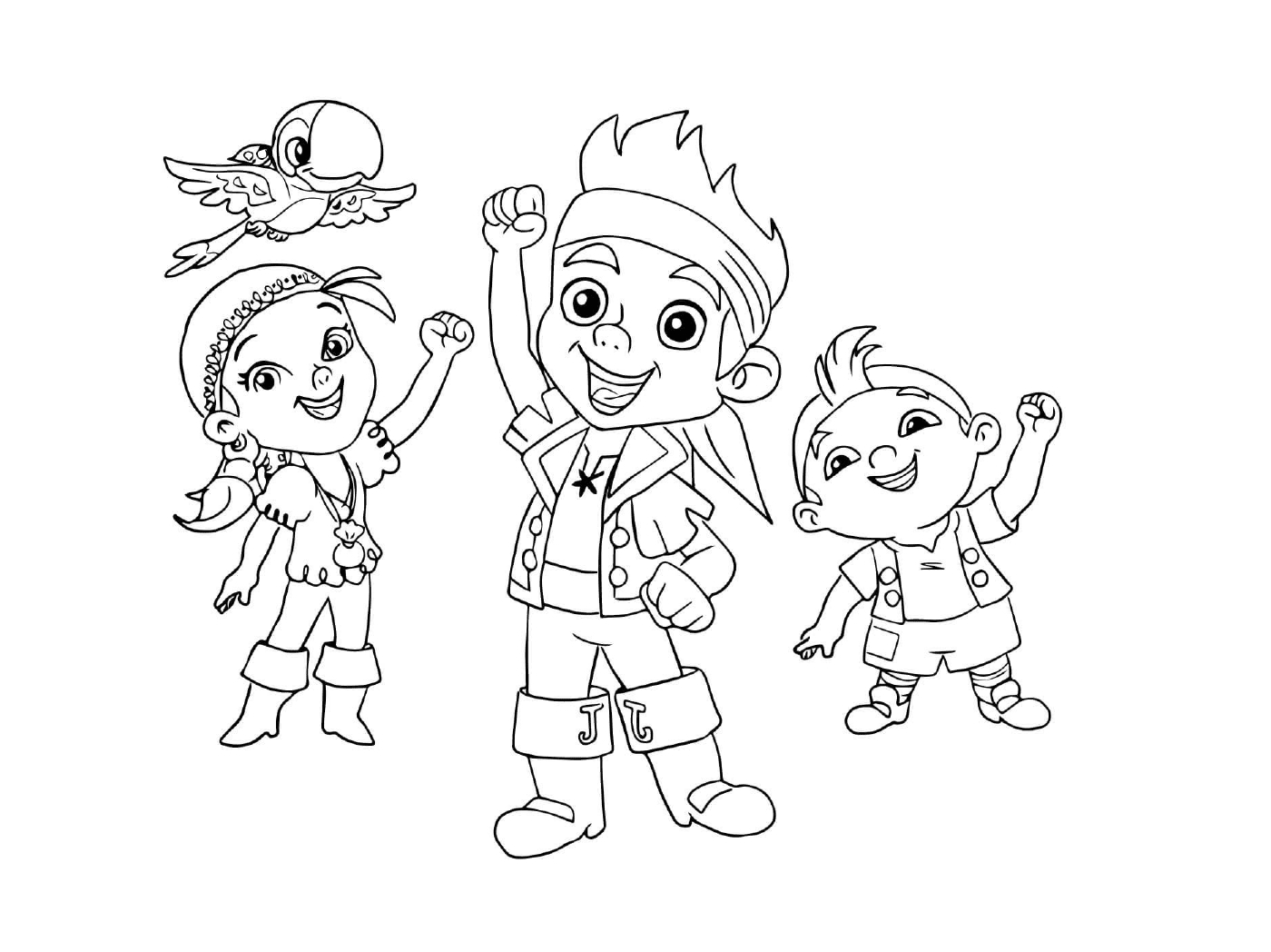  Jake、Izzy、Cubby和Skully,儿童海盗 