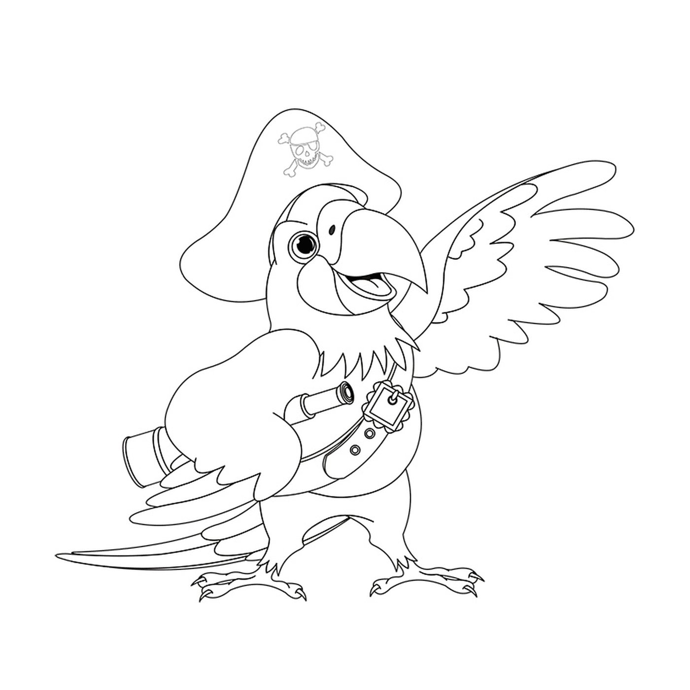  Um papagaio usando um chapéu pirata 