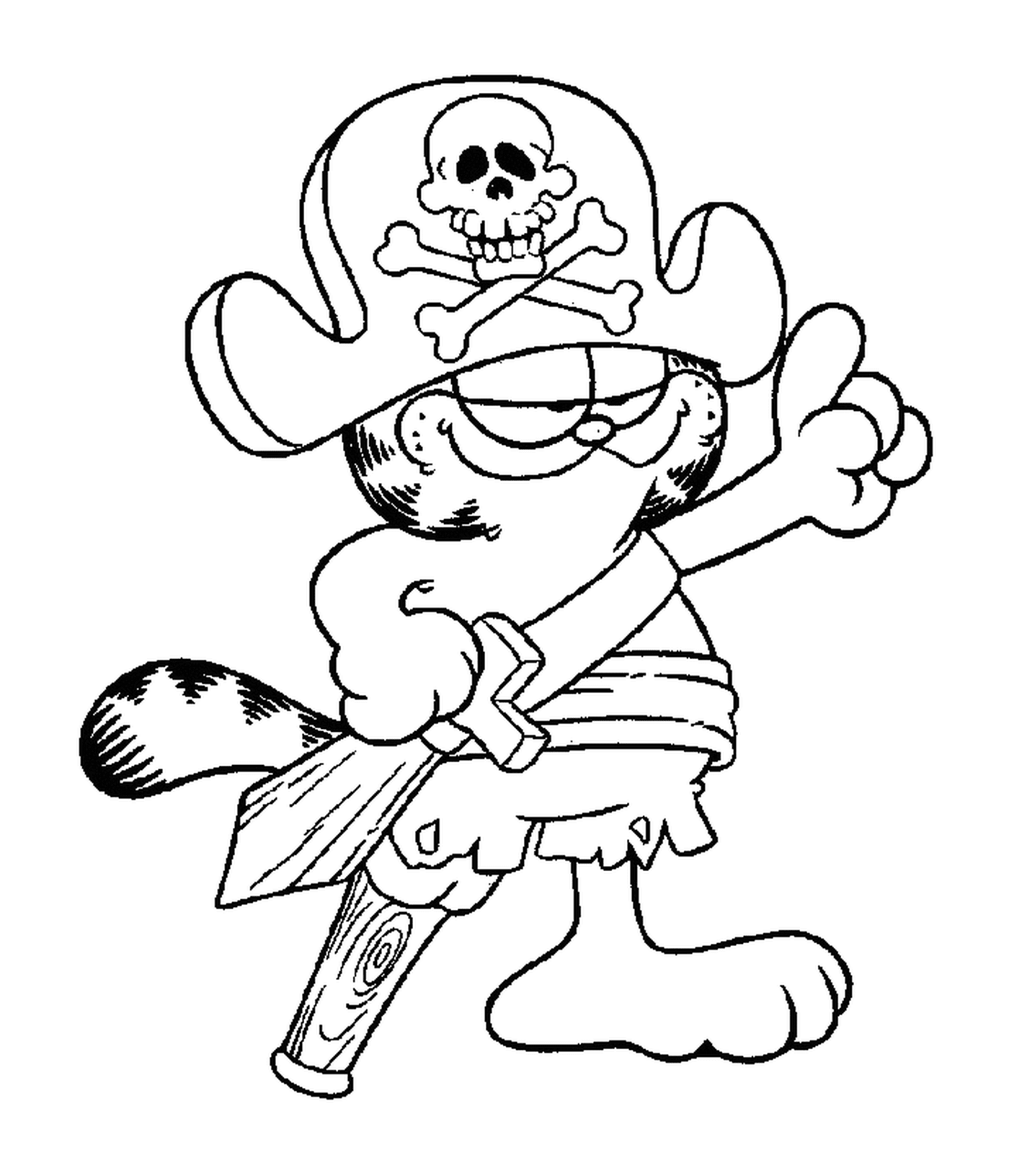  Garfield disfarçado de pirata 