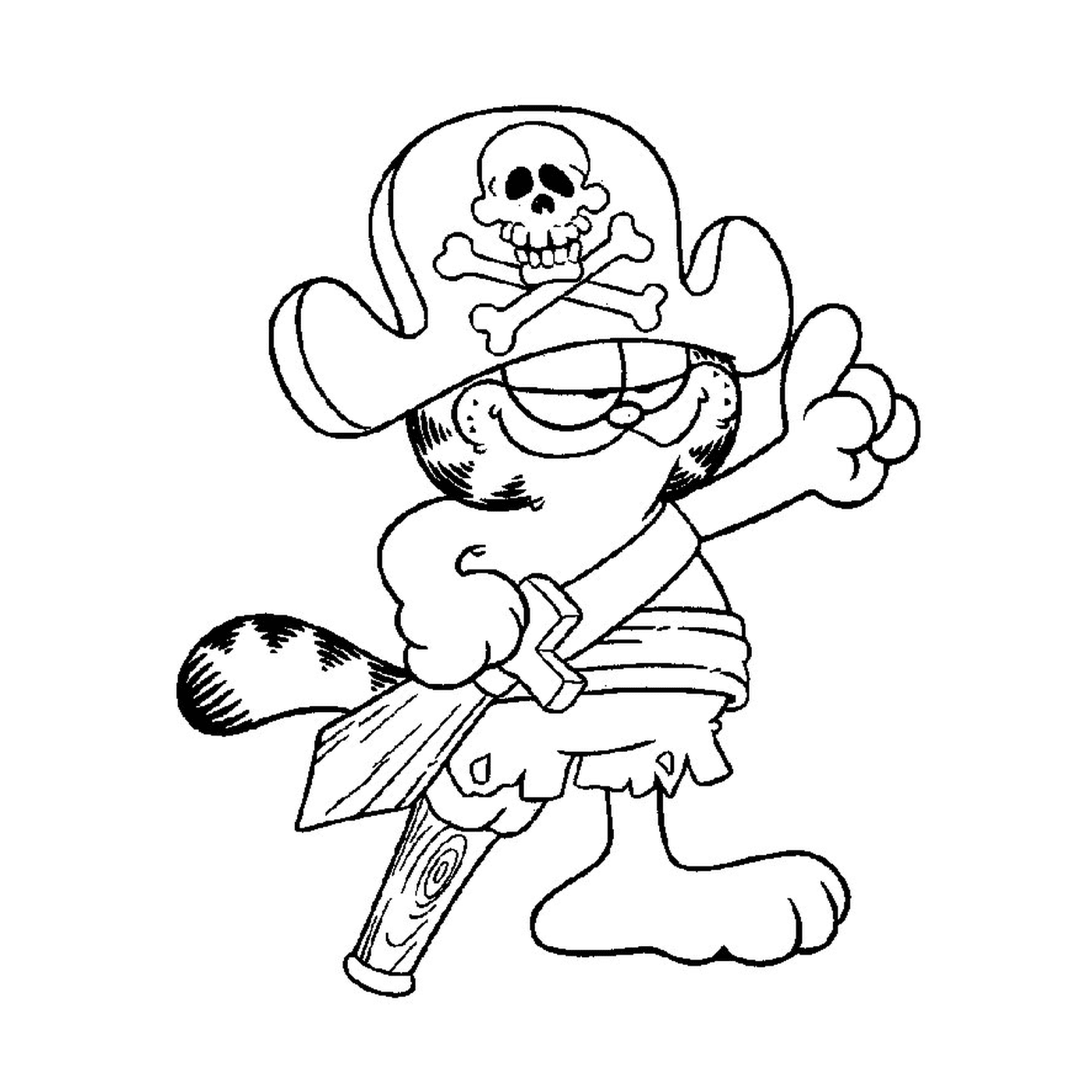  Garfield na versão pirata 