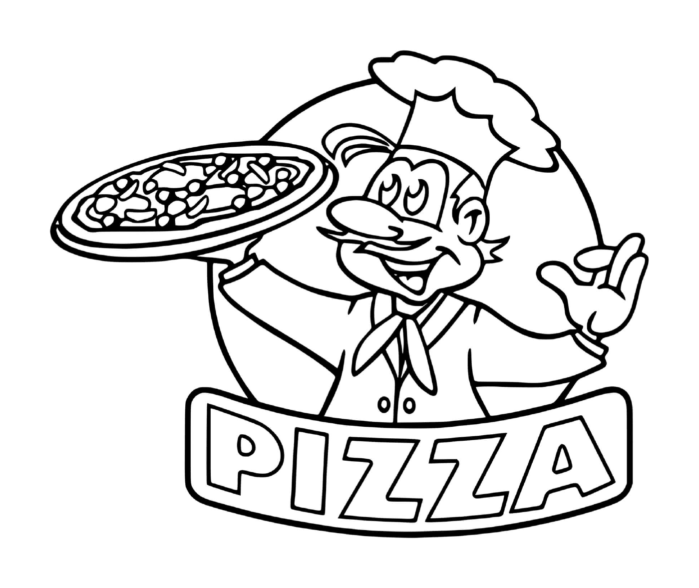  O logotipo do chef do restaurante de pizza 