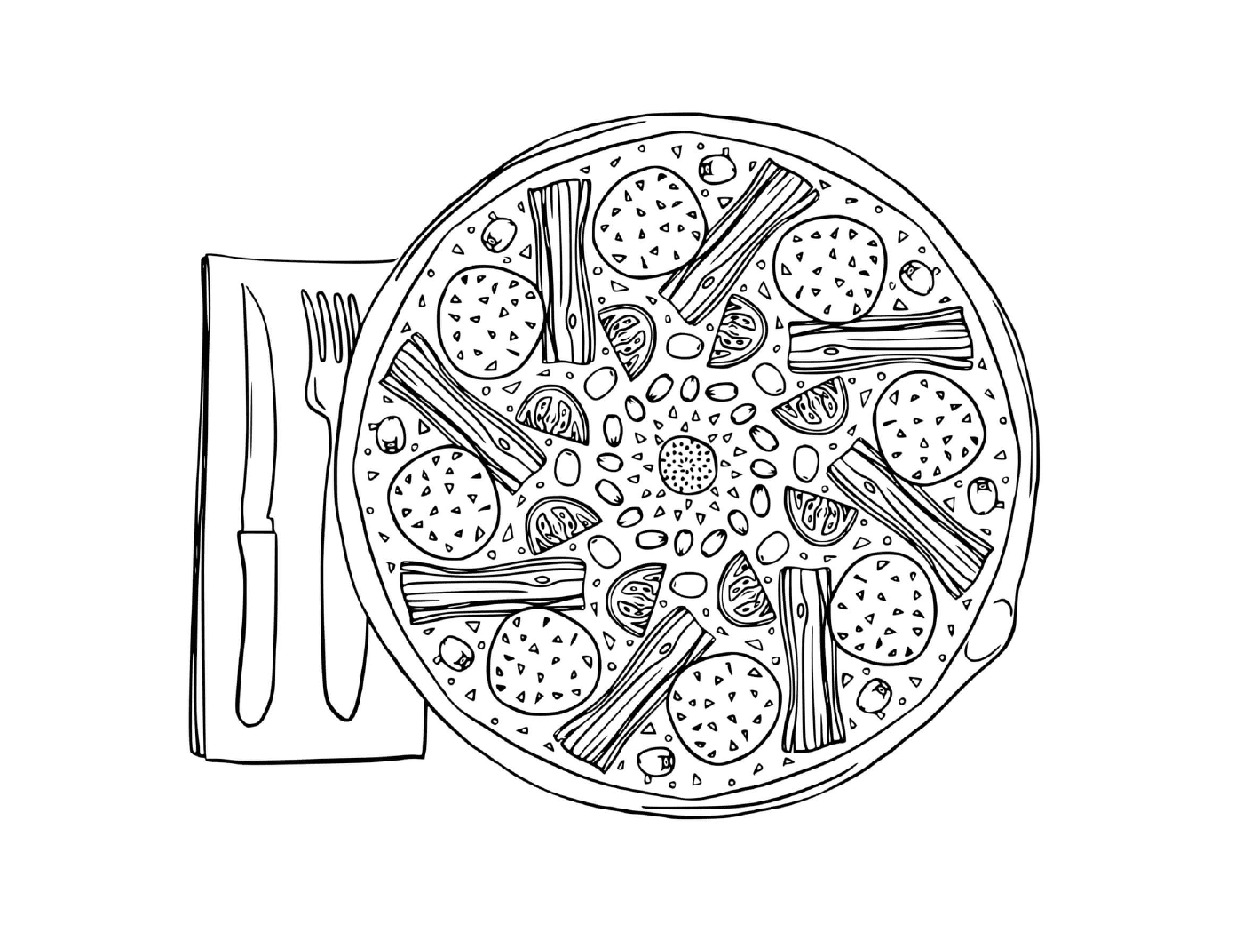  Uma pizza camponesa com espargos 
