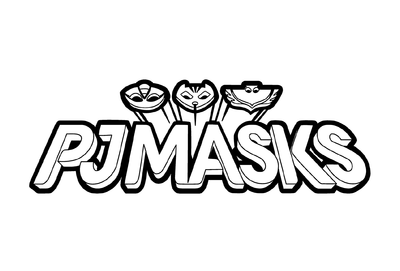  Logotipo de Pijamasques em preto e branco 