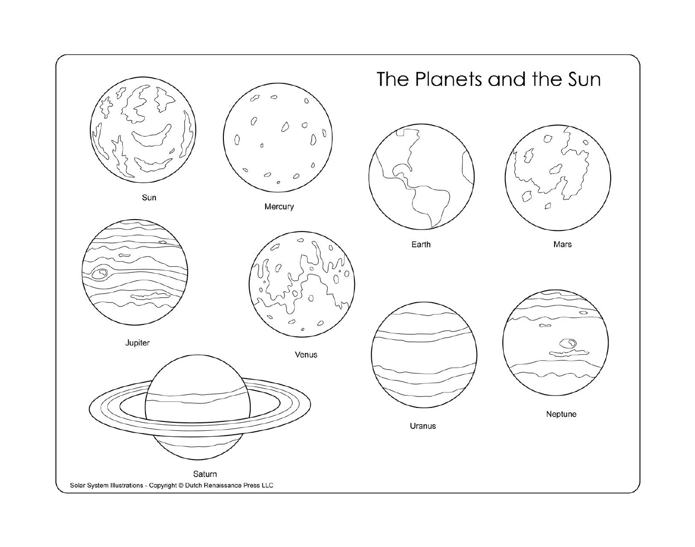  Planetas e Sol no Espaço 