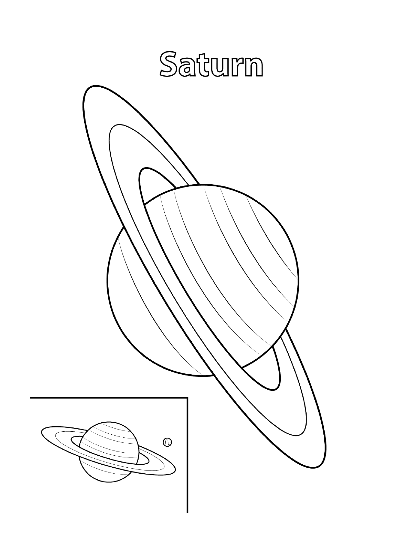  Contour de Saturno com inscrição 