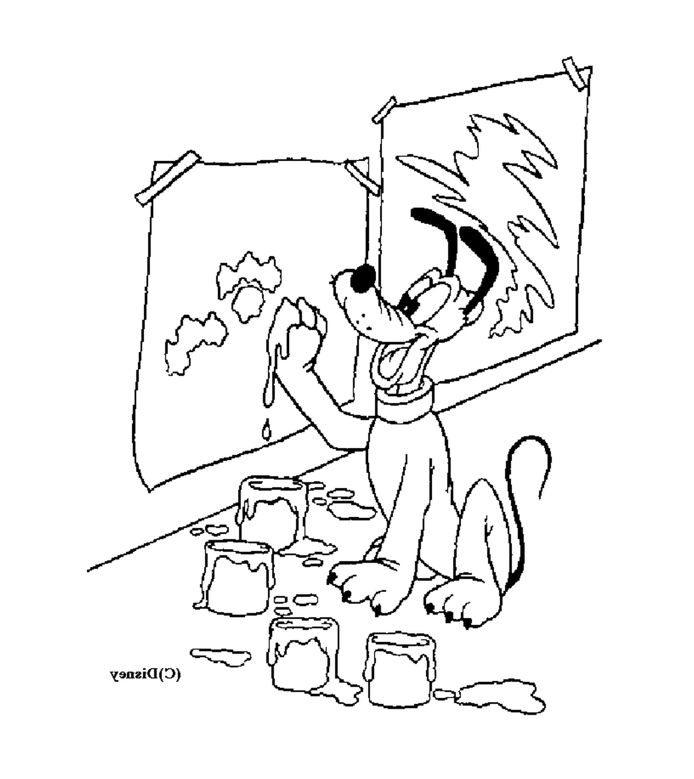  Cão pintando uma pintura 