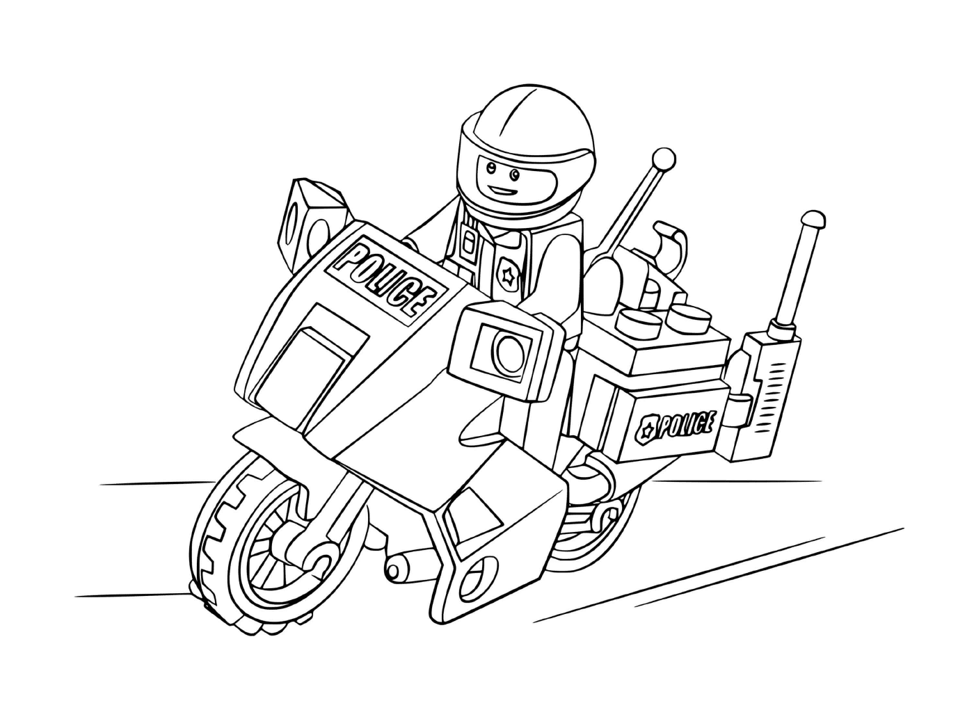  骑摩托车的Lego警察 