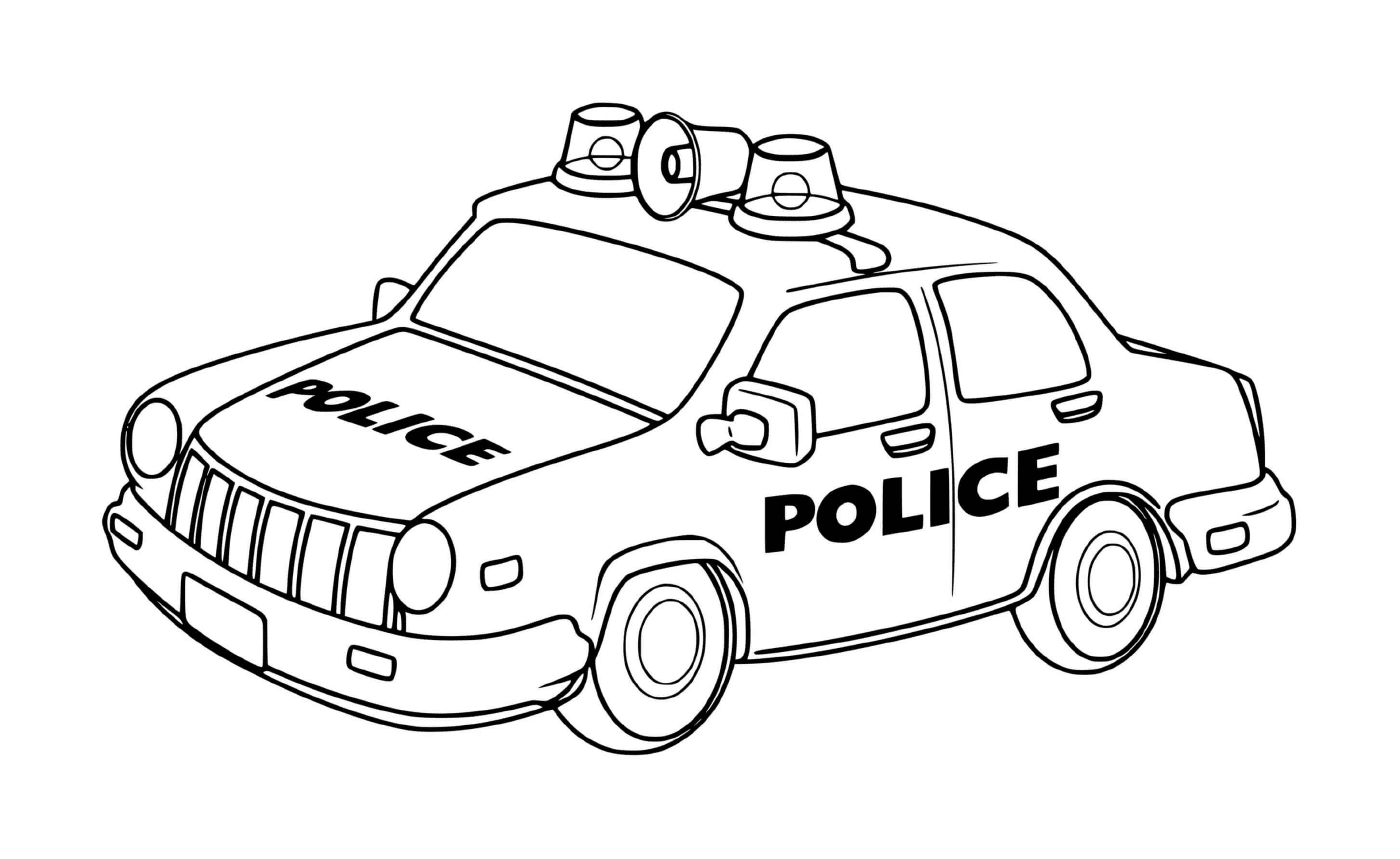  Carro de polícia fácil simples 