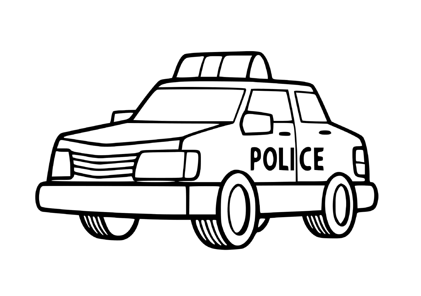  Carro de polícia fácil para jardim de infância 