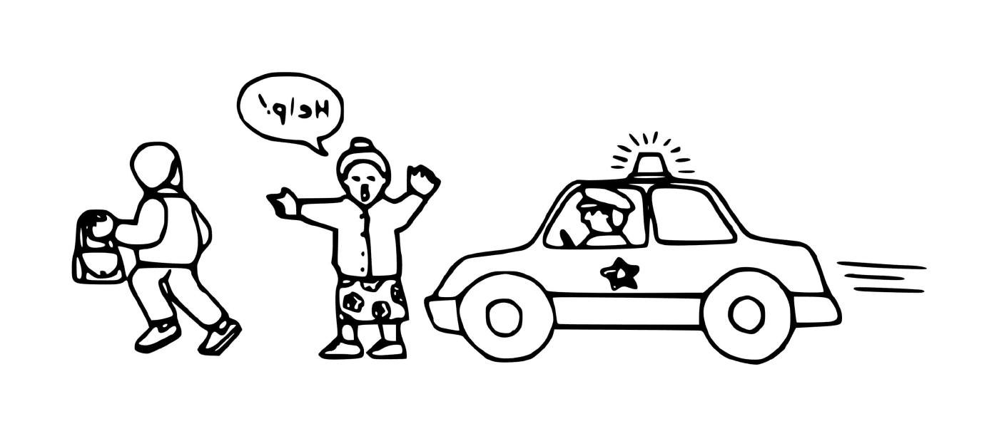  Acusação de um ladrão em um carro da polícia 