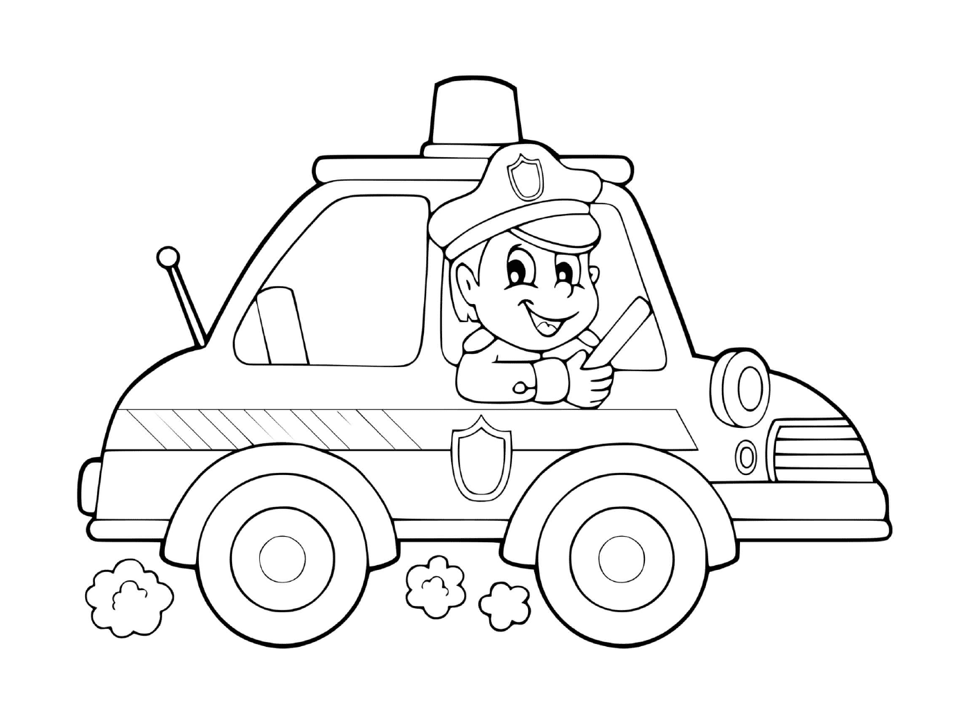  Policial motorista, carro de patrulha 
