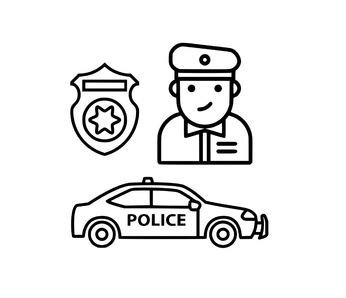  Policial, carro, distintivo distintivo distintivo 