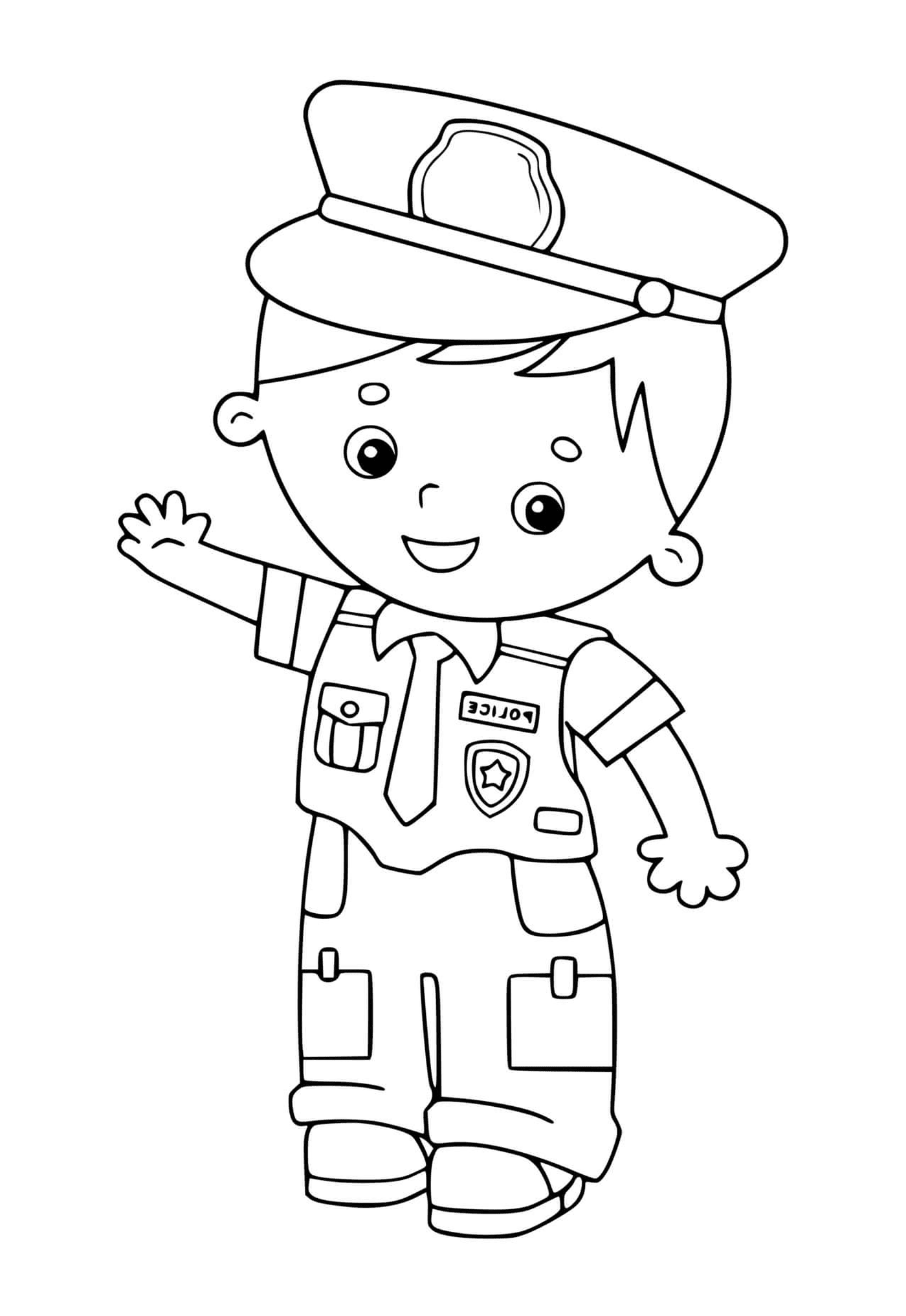  Criança em uniforme da polícia 