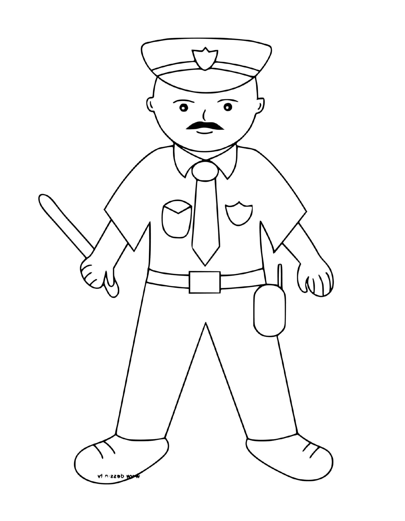  Policeman com o trunche na mão 