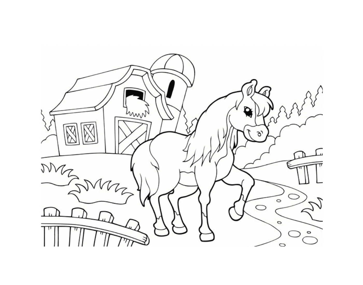  Pony na fazenda, atmosfera do campo 