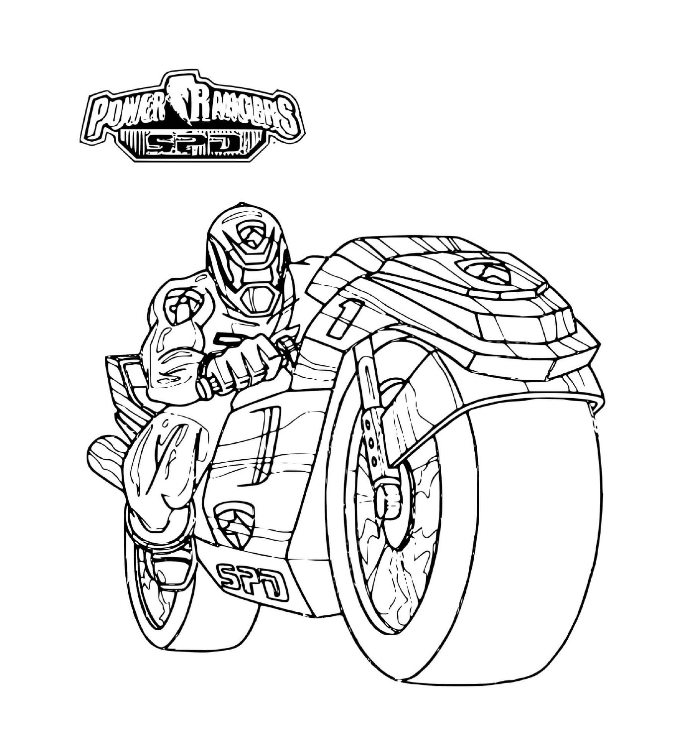  Power Ranger montando uma motocicleta 