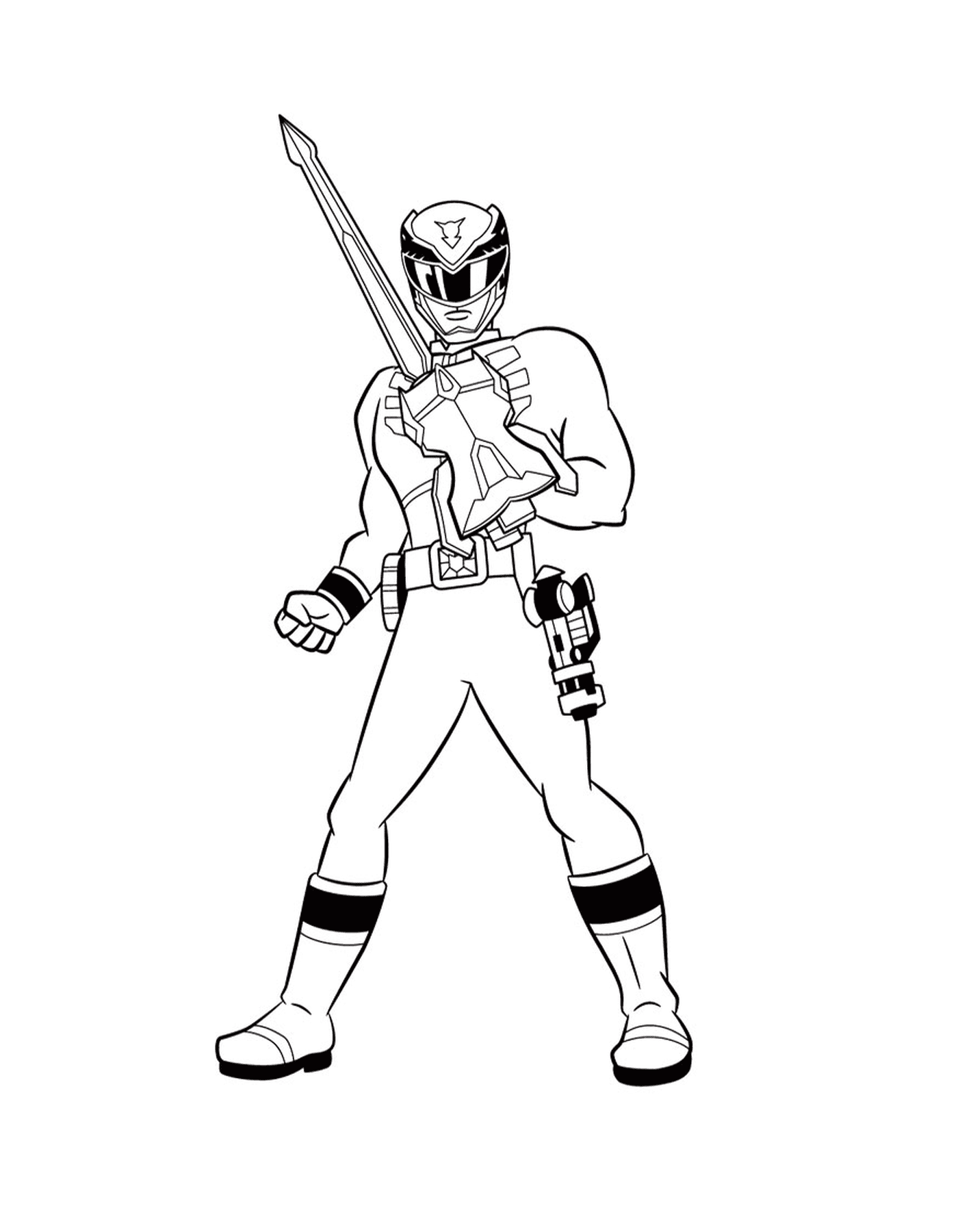  Ranger de poder da fúria da selva com arma 