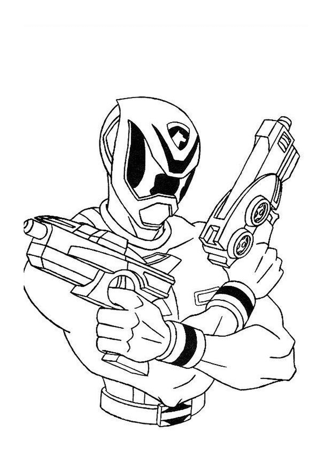  Presença de um Power Ranger com rifles 