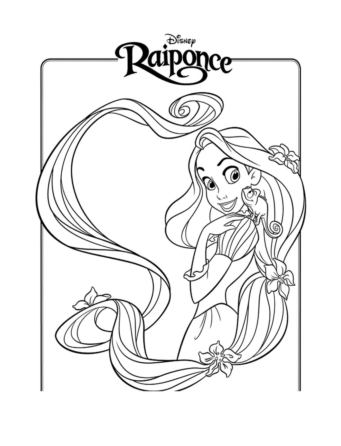  Raiponce Disney, 一个长头发的年轻女孩 