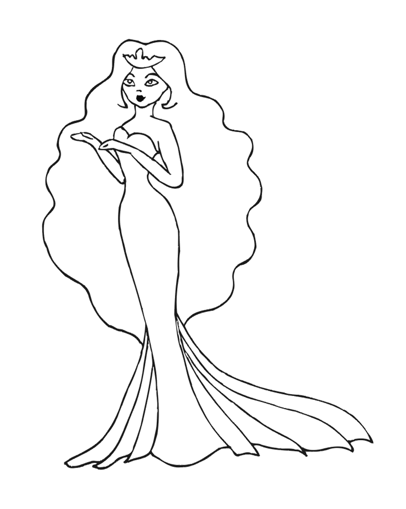  Mulher em um vestido longo 