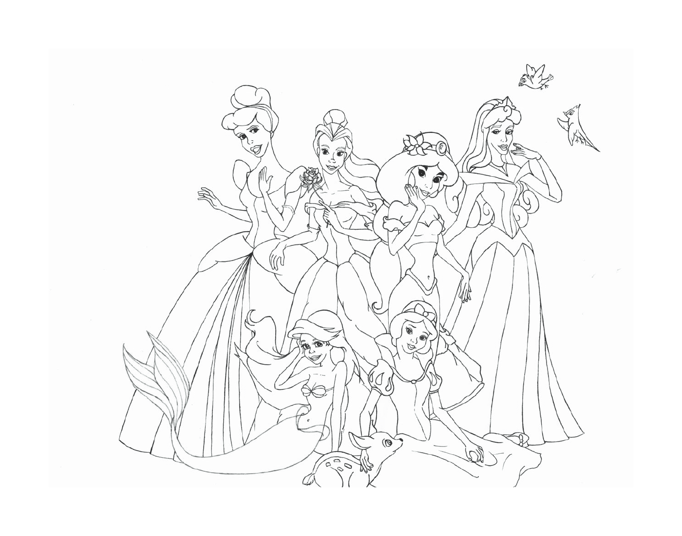  Grupo da Princesa Disney posando 