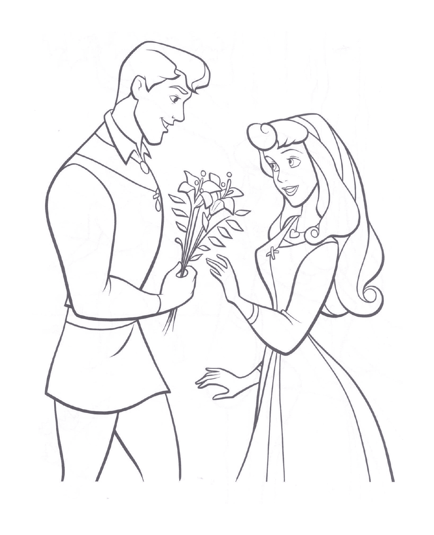  homem e mulher, segurando flores 