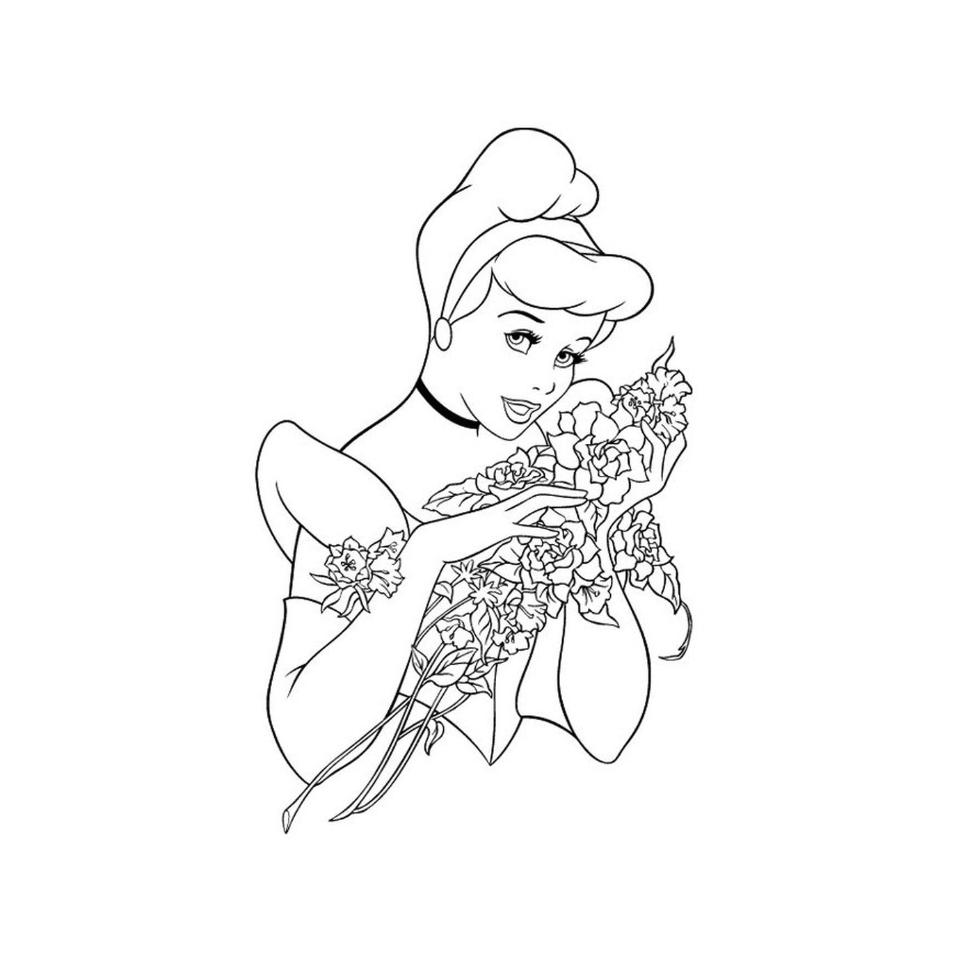  mulher segurando flores 